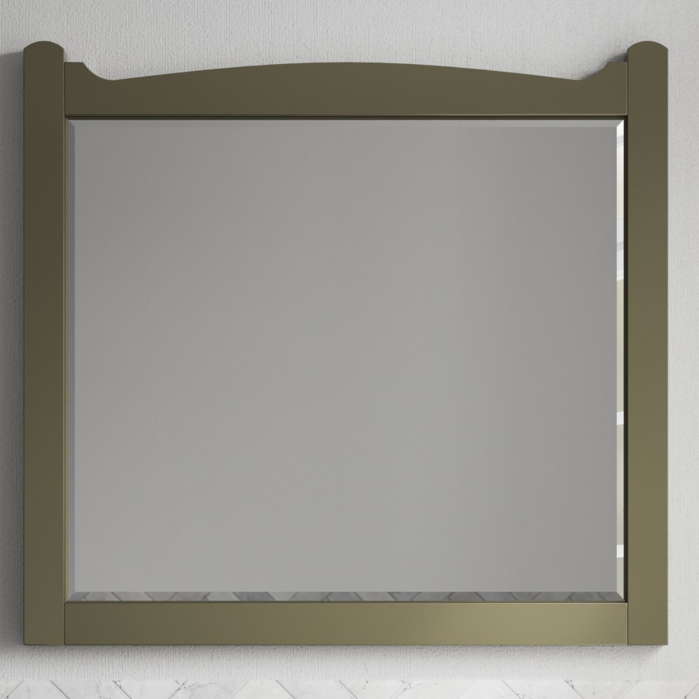 Product lifestyle image close up of Burlington Guild 600mm x 570mm Carlyle Green Bathroom Mirror GU6057CG